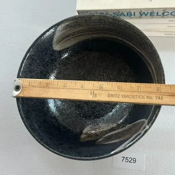 Signed Studio Art Pottery Bowl Glazed Pottery 4x8" Brown Black Speckled Trinket - Picture 13 of 13